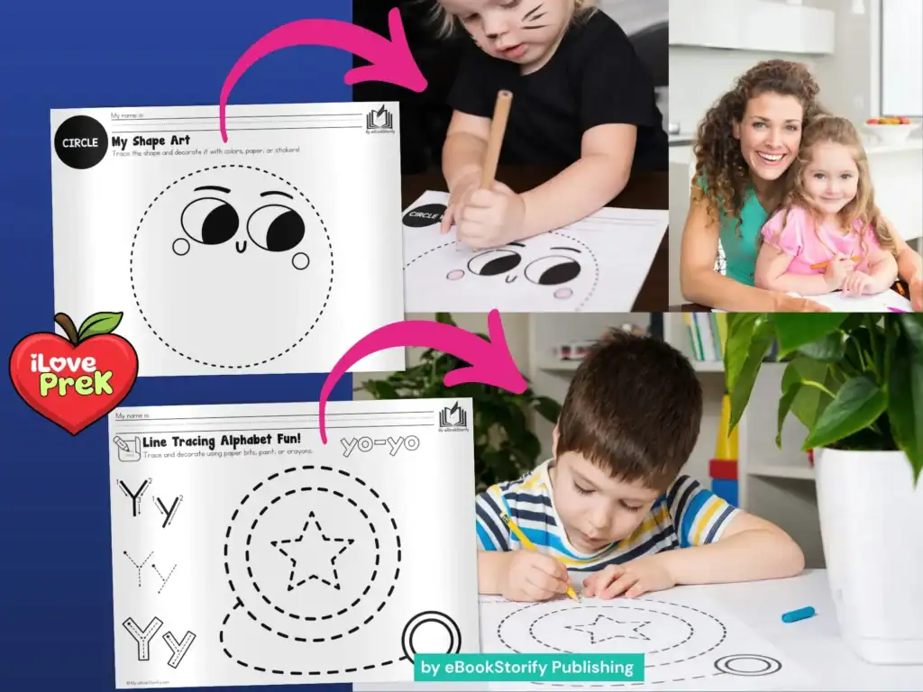 Preschoolers learning, worksheets by iLovepreK