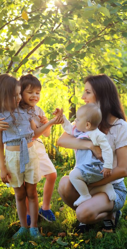 Children on a walk in the summer. Children indulge in the countr