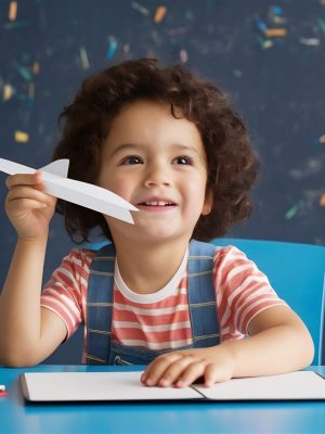 front-view-cute-child-adorable-sweet-holding-paper-plane-blue-desk (1)